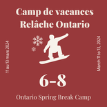 Camp de vacances Ontario - 3 demi-journées - planche à neige - 6 à 8 ans