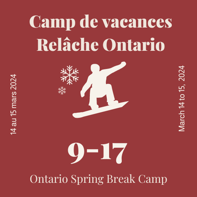 Ontario Spring Break - 2 Half Days - Snowboard - 9 to 17 years old
