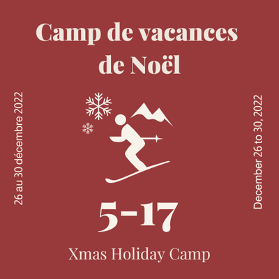 Christmas Holiday Camp  1 - 3 Day  SKI - 5 to 17 years old