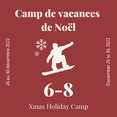 Christmas Holiday Camp 1 - 3 Day Snowboard 6 to 8 years old