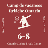 Camp de vacances Ontario - 2 demi-journées - planche à neige - 6 à 8 ans