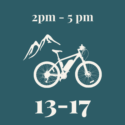 Mountain bike ticket from 2 p.m. to 5 p.m. for 13 to 17 years old.