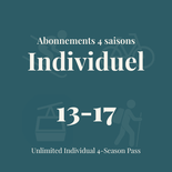 13 à 17 ans | Abonnement individuel illimité 4 saisons
